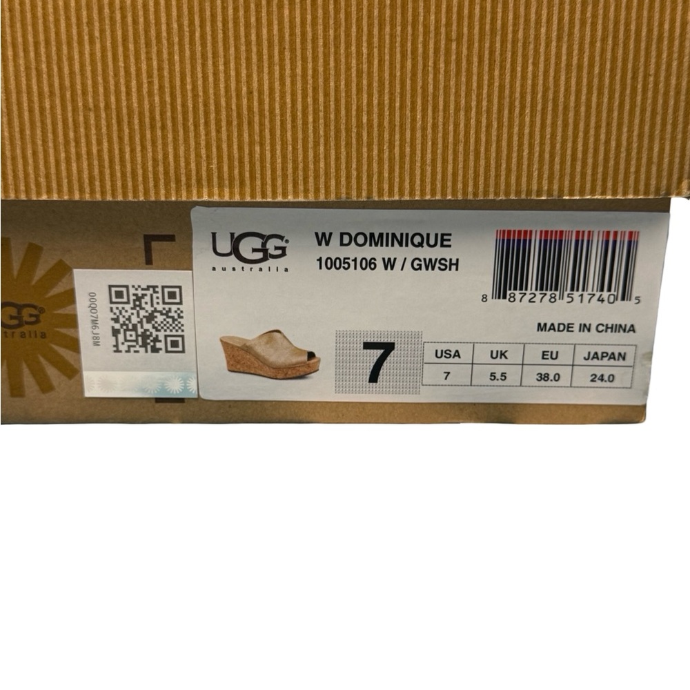 UGG Dominique Gold Wedge Sandals Size 7 - Picture 10 of 10
